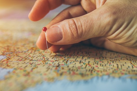 Placing a pin on a map